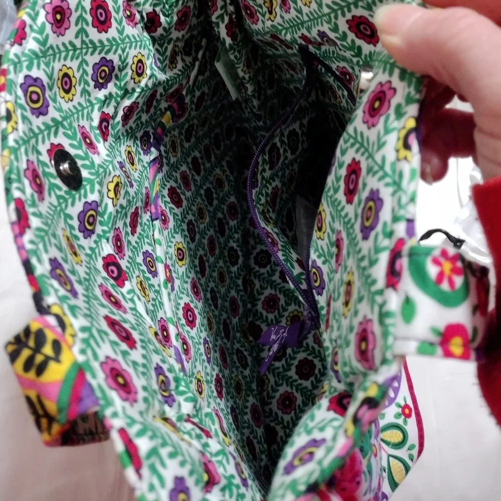 Floral Multicolor Tote Bag with Green Accent - Picture 6 of 12